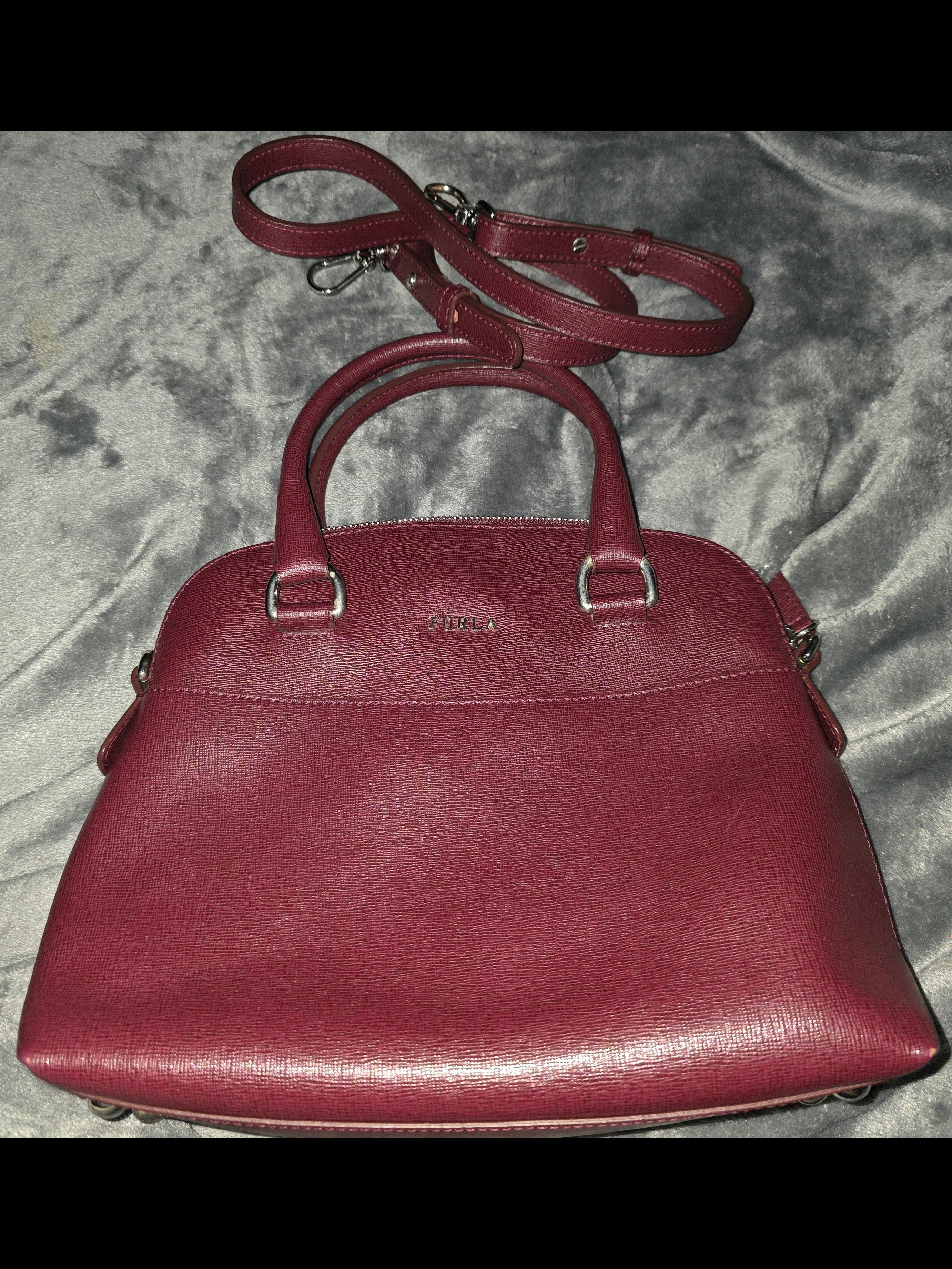 Nwot Authentic Furla Elena Medium Leather Satchel Bag